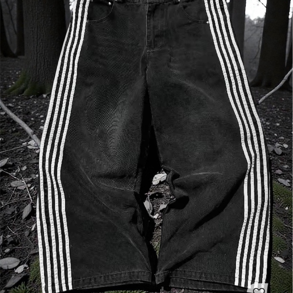 Black Pants with White Stripes